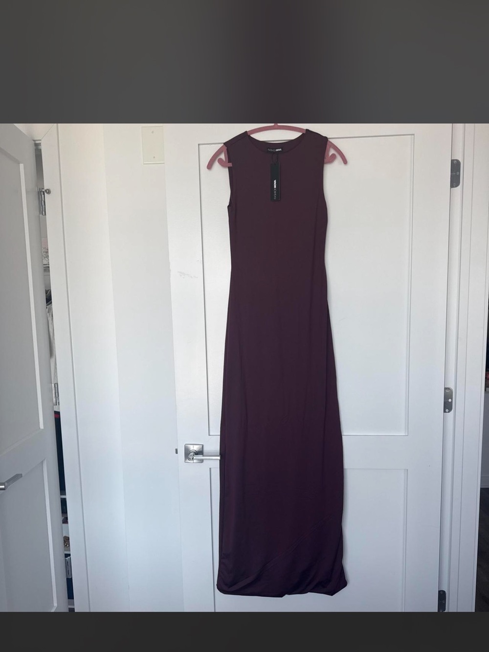 Fashion Nova Sleeveless Wine Maxi Dress